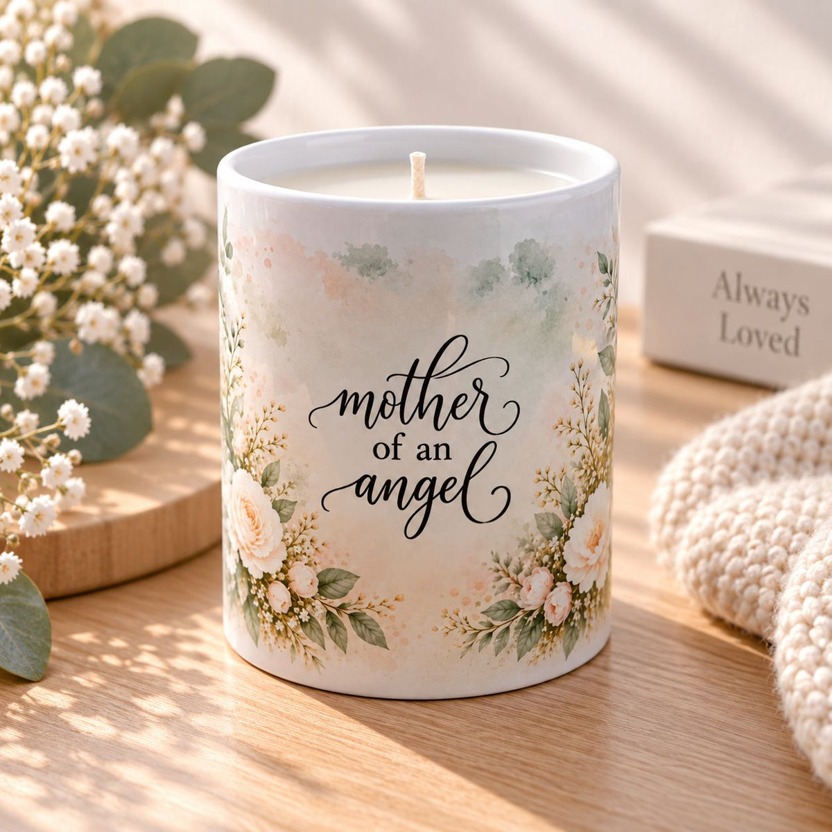 Mother of an angel memorial candle