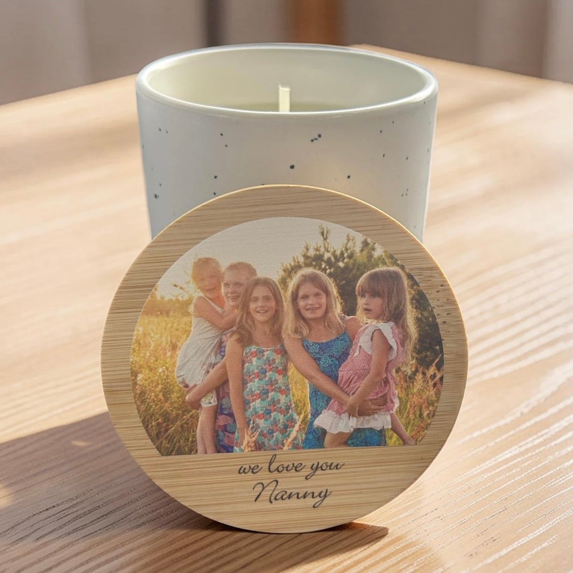 personalised Mother’s Day photo candle 