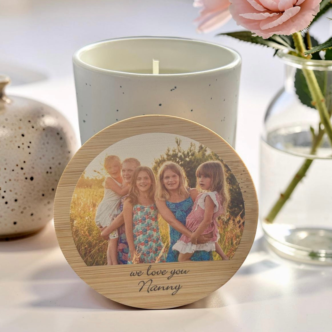 custom photo candle gift for Mum keepsake