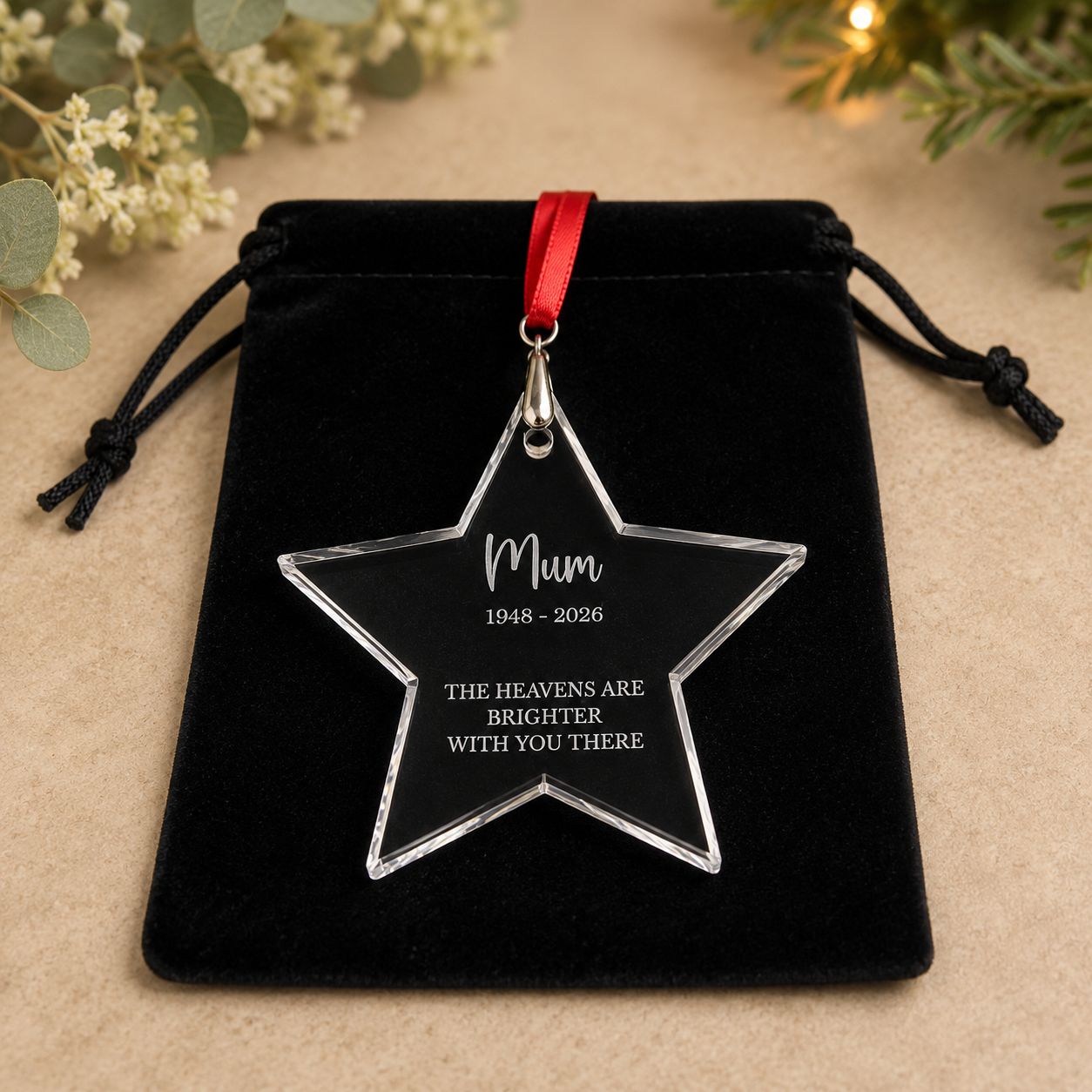 personalised star ornament