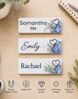 Personalised RN and Registered Nurse magnetic name badges with choice of designs
