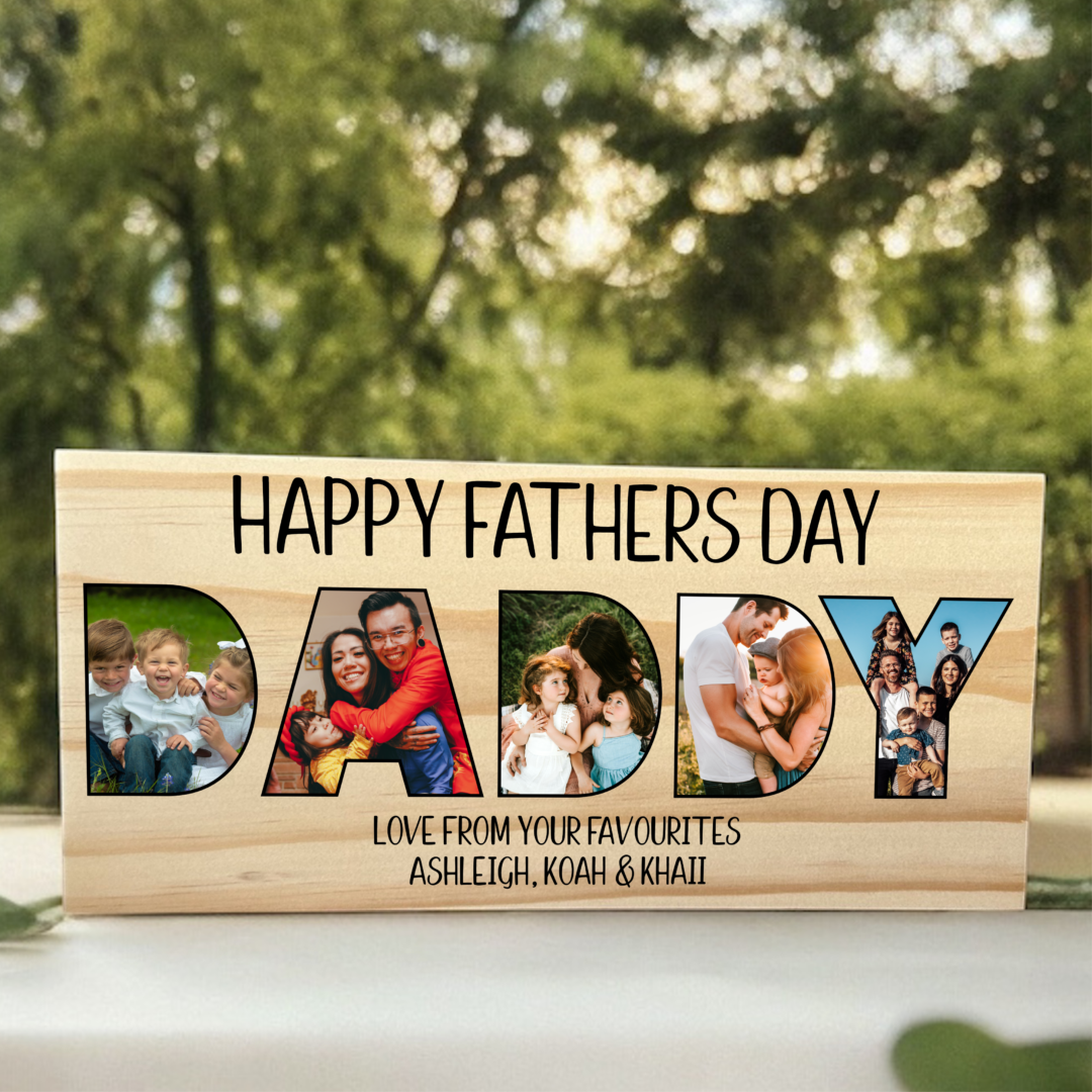 daddy photo block, fathers day gift