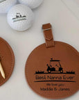 golf-gift-pack Personalised golf gift pack with custom golf balls and faux leather tee holder