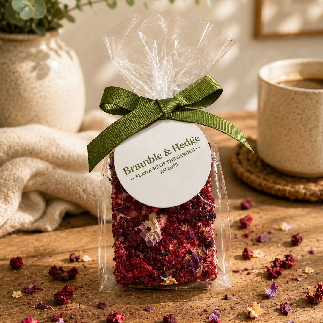 Raspberry vanilla nougat with almonds hazelnuts honey and white chocolate