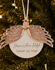 personalised memorial ornament with wings