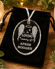 memorial ornament with halo and wings