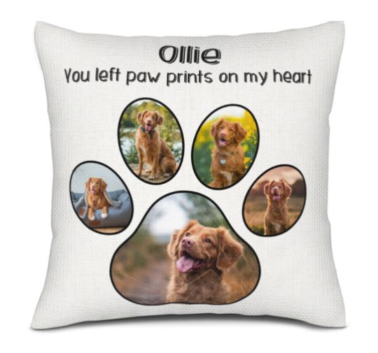 paw print pillow