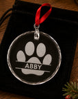 paw print crydtal pet ornament