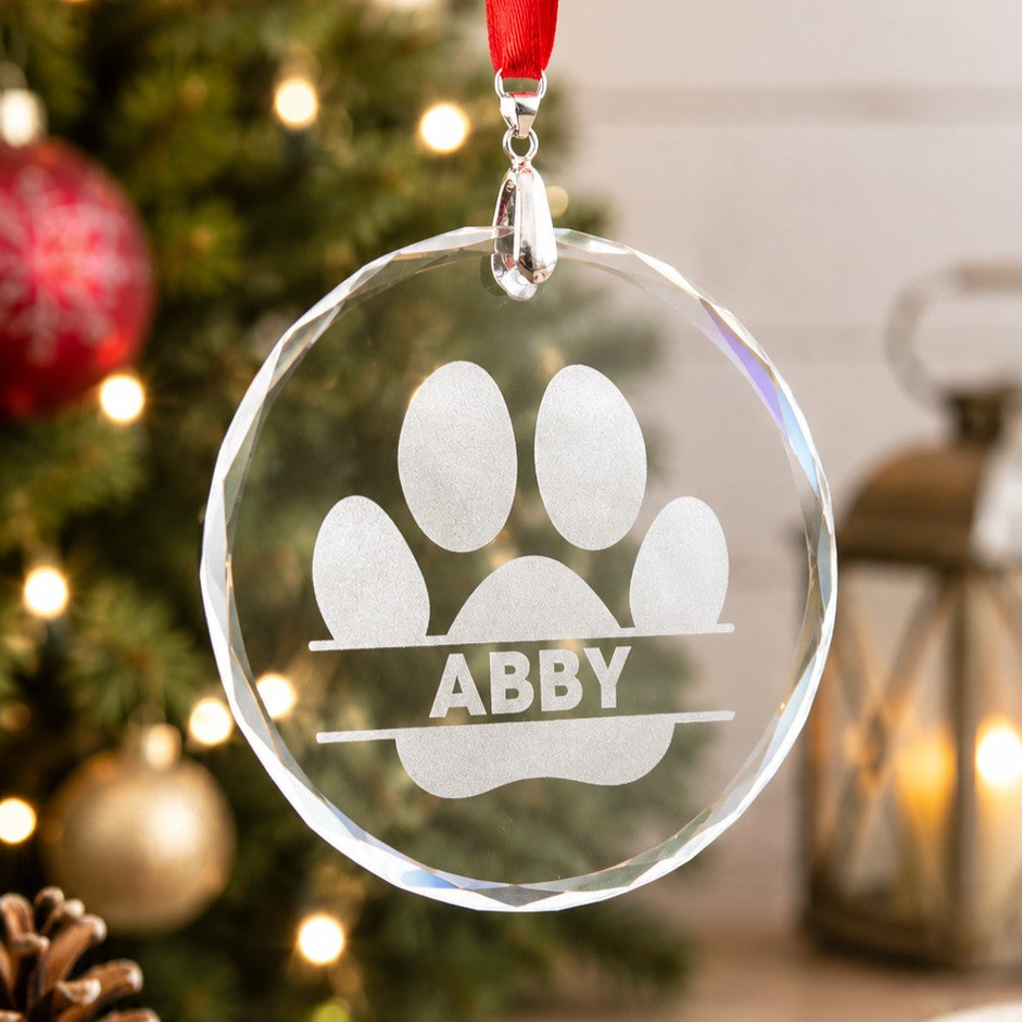 paw print Christmas pet ornament