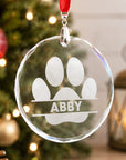 paw print Christmas pet ornament
