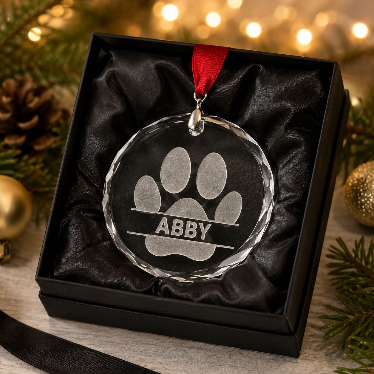 paw print Christmas pet ornament