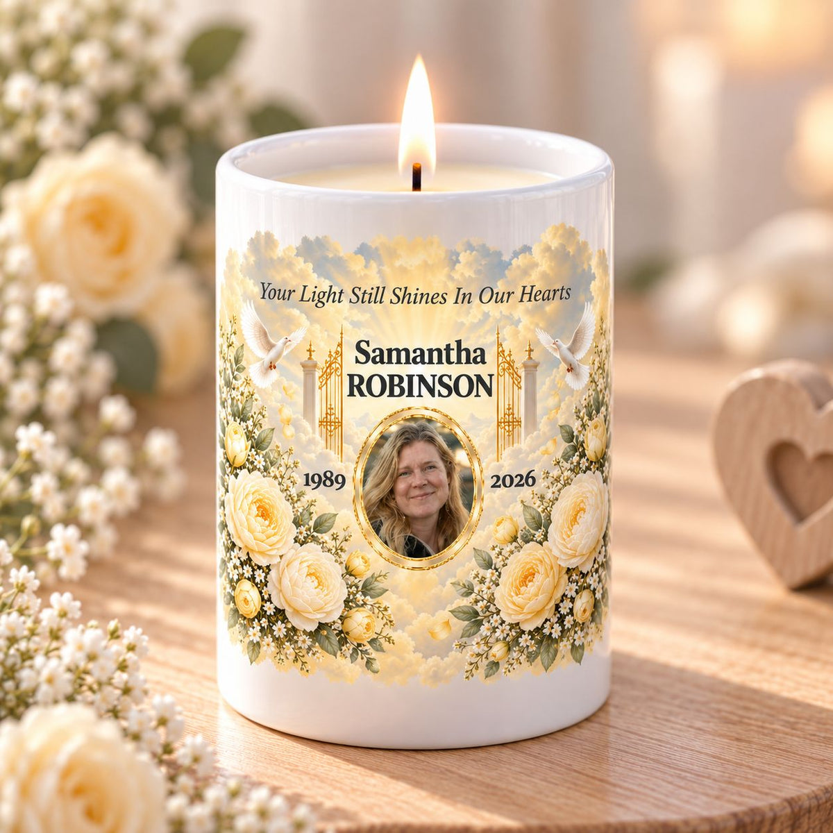 memorial photo candle