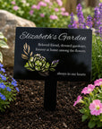 Custom acrylic remembrance garden sign with personalised memorial message