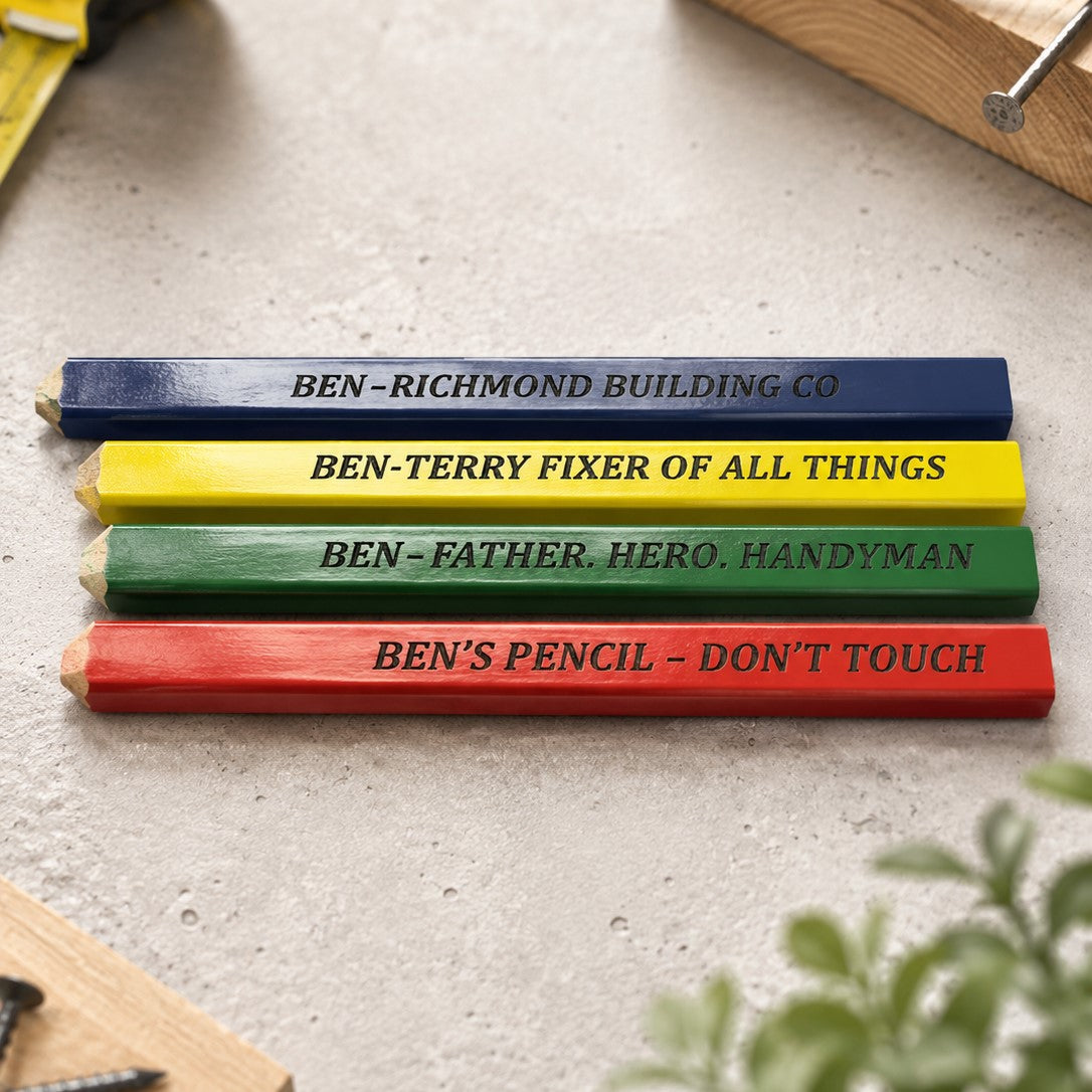 personalised builder pencils