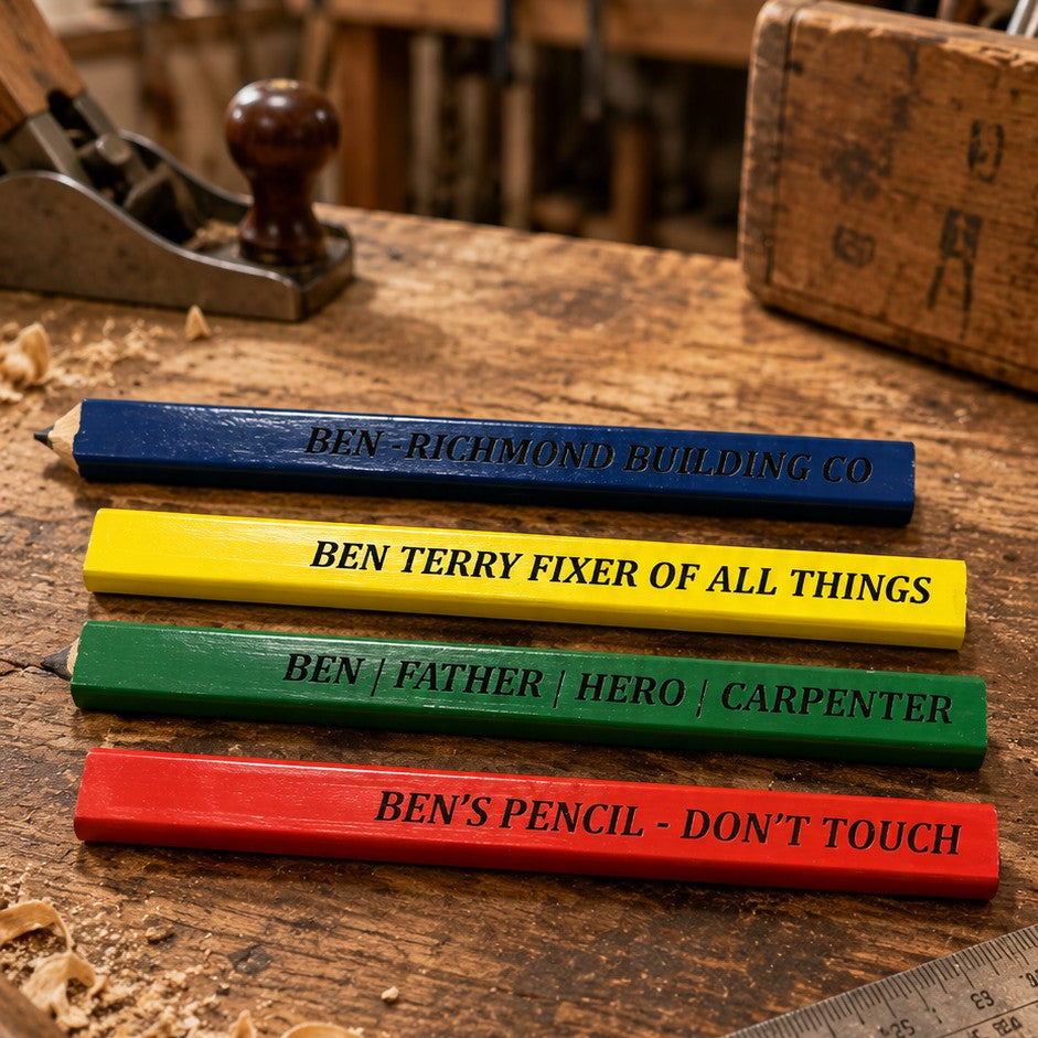 novelty builder pencils gift for carpenters and tradies