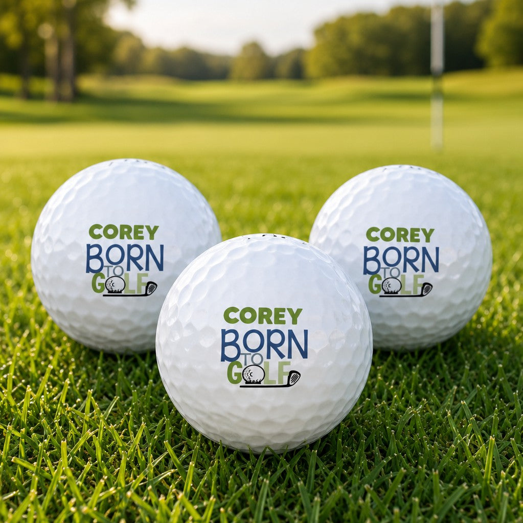 set of three personalised golf balls
