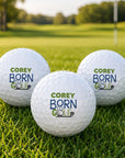 set of three personalised golf balls