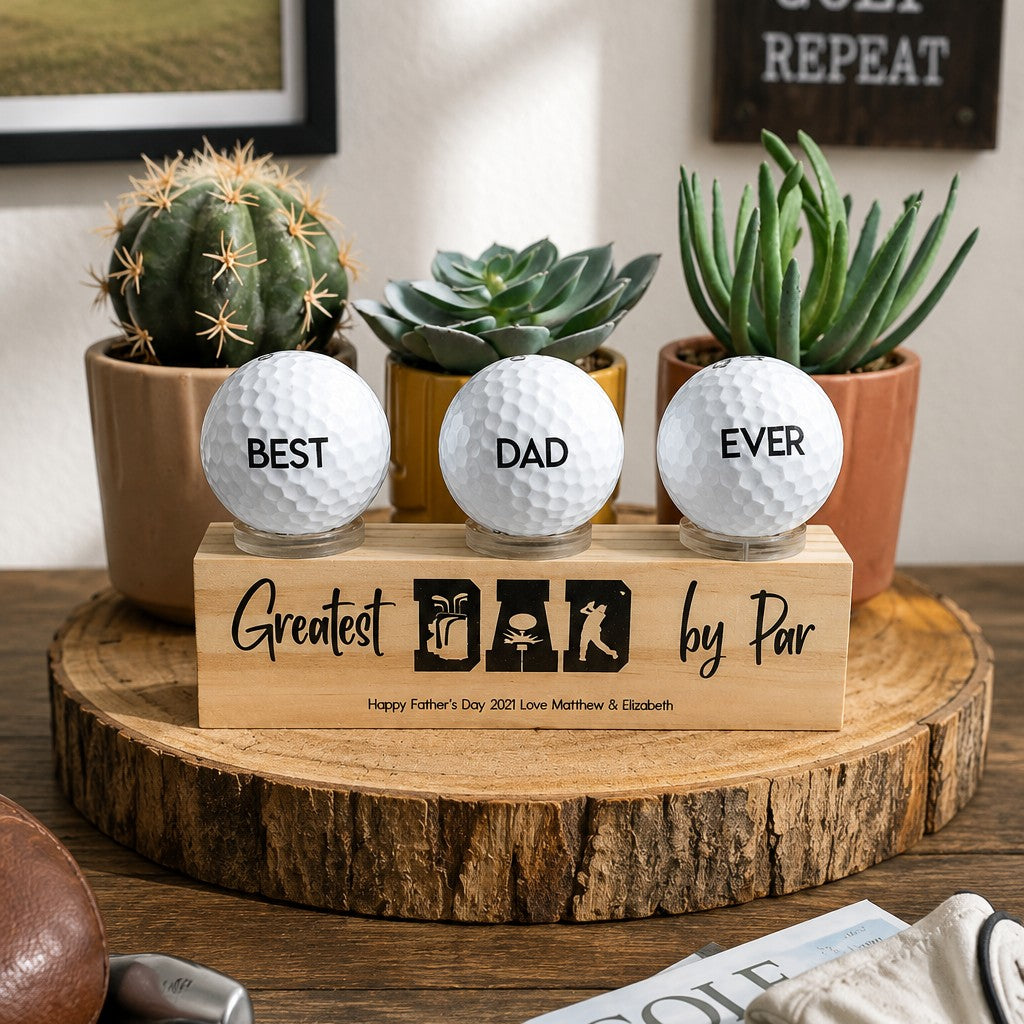 custom golf balls and stand