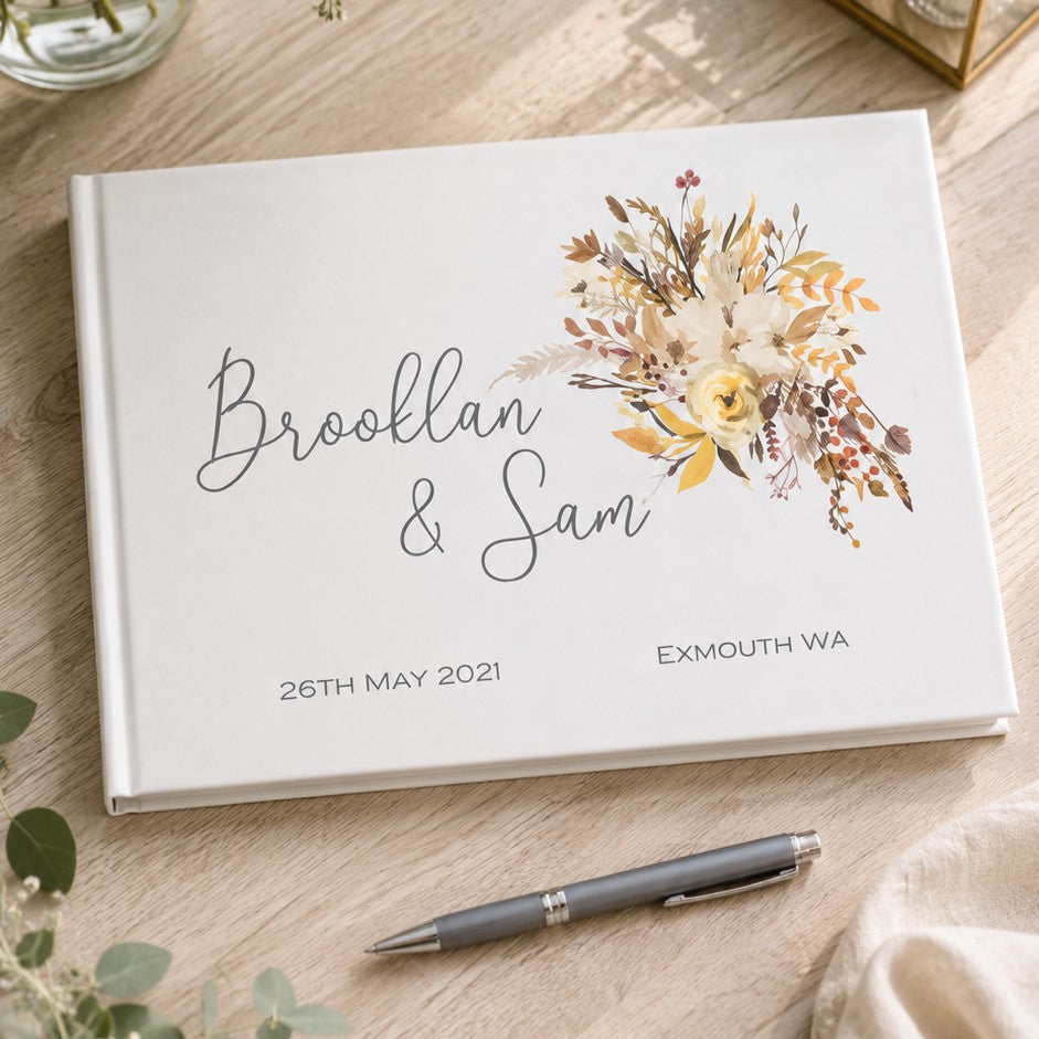 floral wedding guest book