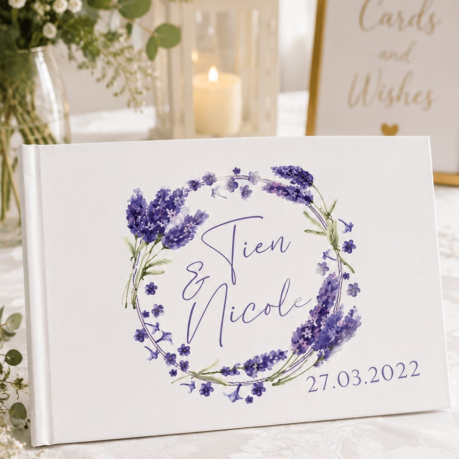 custom guest book floral