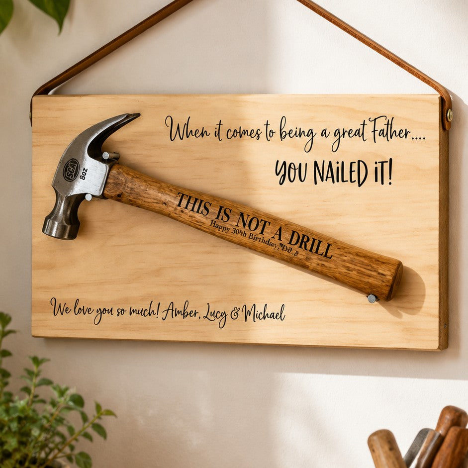 personalised hammer with display stand