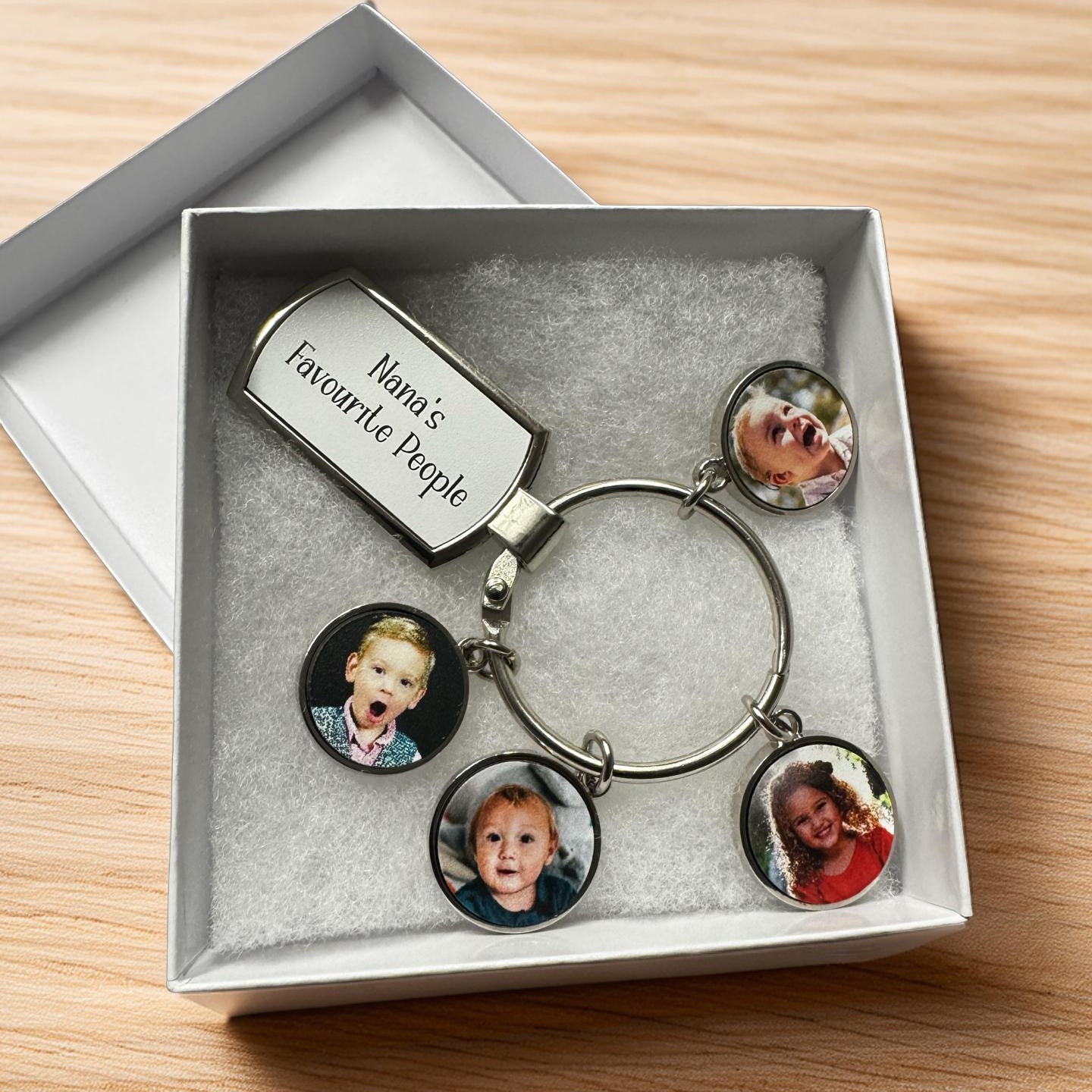 Nan’s favourite people personalised photo keychain