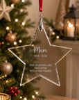 The Heavens Are Brighter With You There crystal memorial ornament