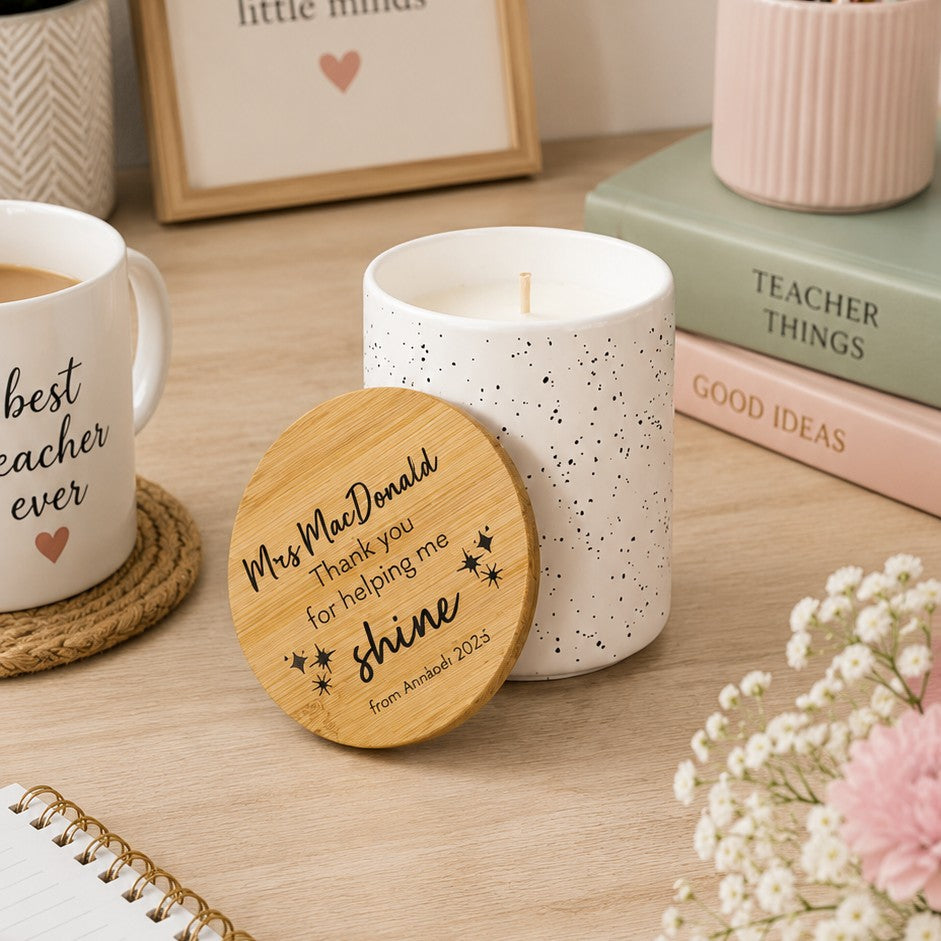 custom teacher gift candle