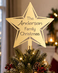 personalized gold star Christmas tree topper 