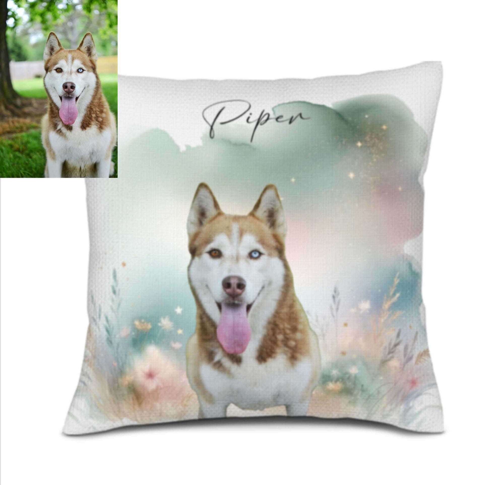 pet memorial cushion with background removed