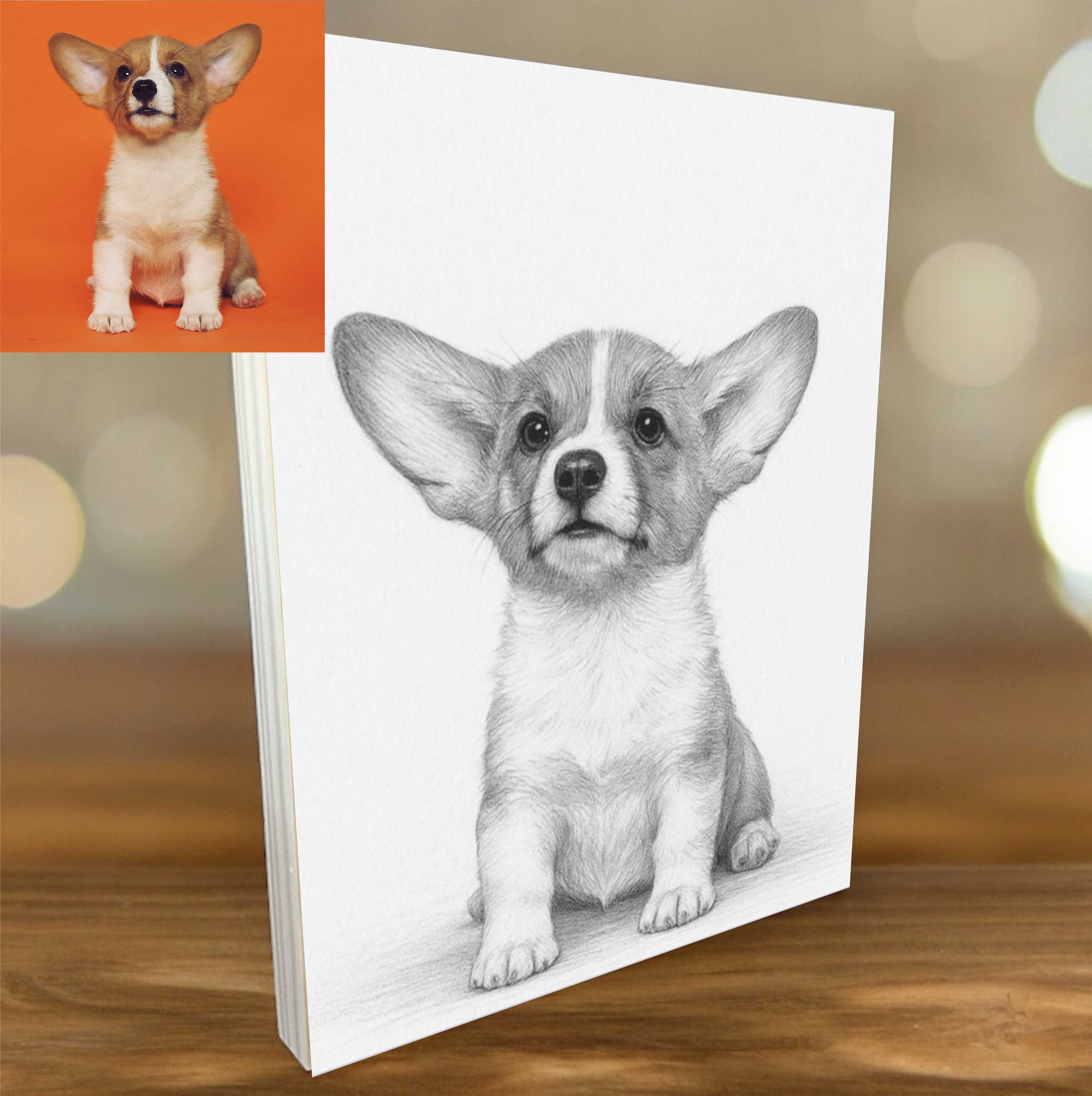 pet portrait generated from photo 4 art styles