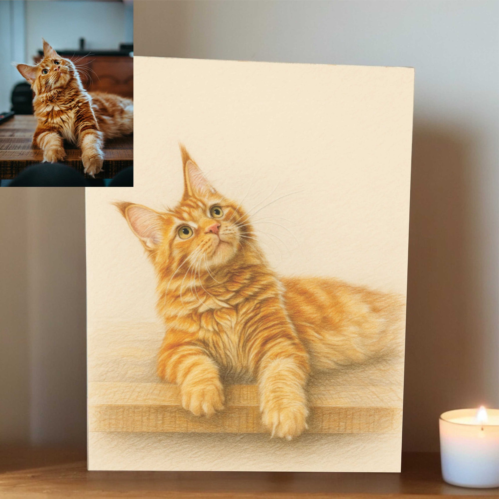 Pet portrait generated from photo