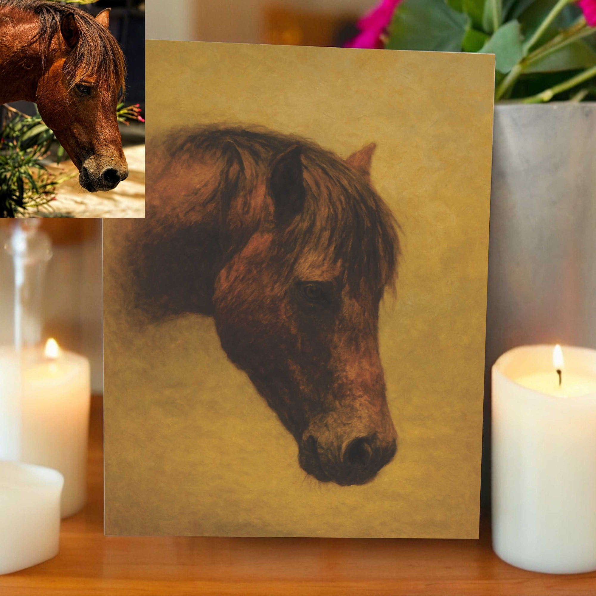 pet portrait from photo 4 art styles