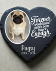 heart shaped slate pet memorial with personalised wording