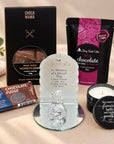 dog and cat bereavement hamper with glass memorial plaque and candle