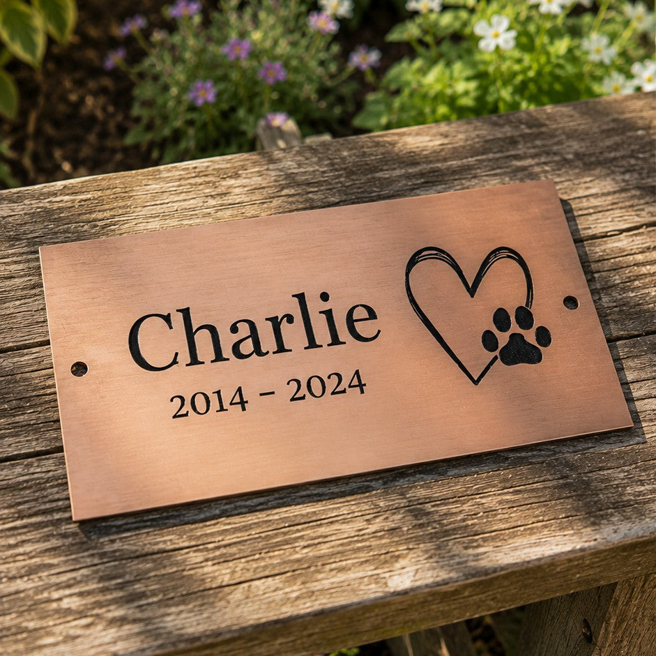pet memorial bench plaque
