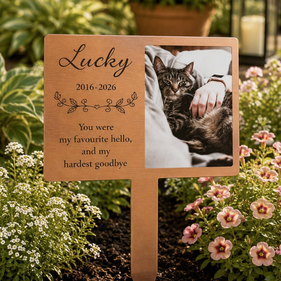 cat garden stake