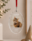 80mm crystal pet remembrance ornament with personalised photo and name