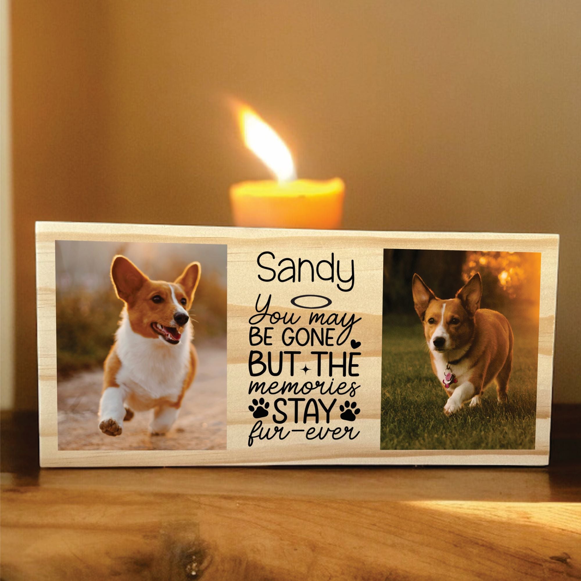 pet memorial wooden keepsake with choice of wording