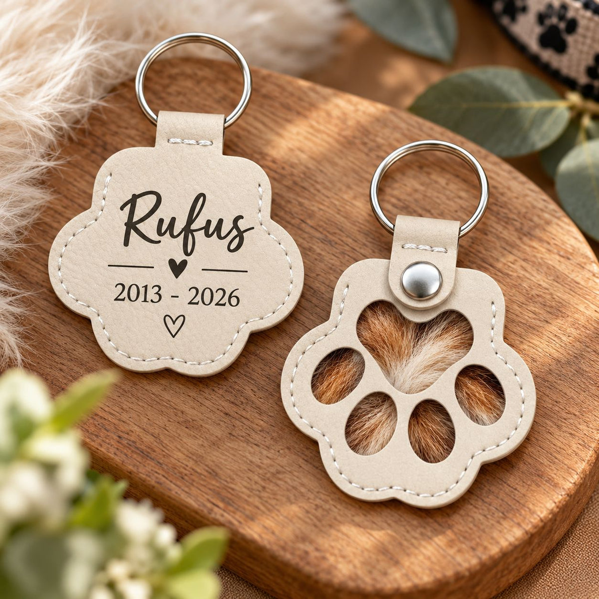Pet memorial hair holder keyring