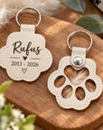 Pet memorial hair holder keyring