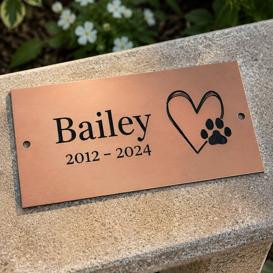 memorial bench plaque for pets