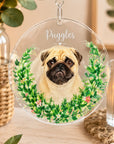 personalised crystal pet ornament with pet portrait and name