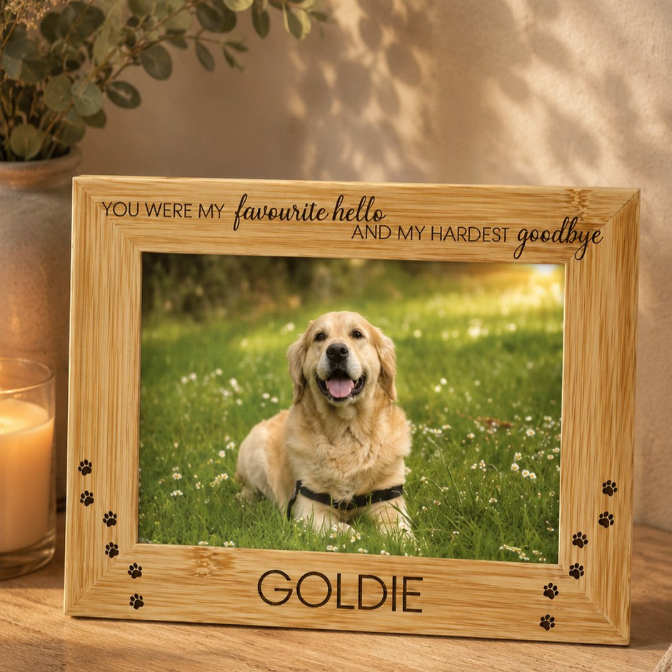 pet memorial photo frame, pet sympathy gift