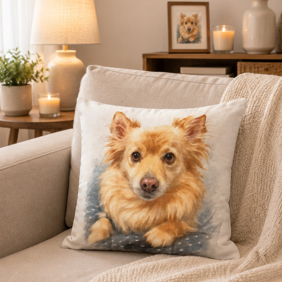 pet portrait art pillow