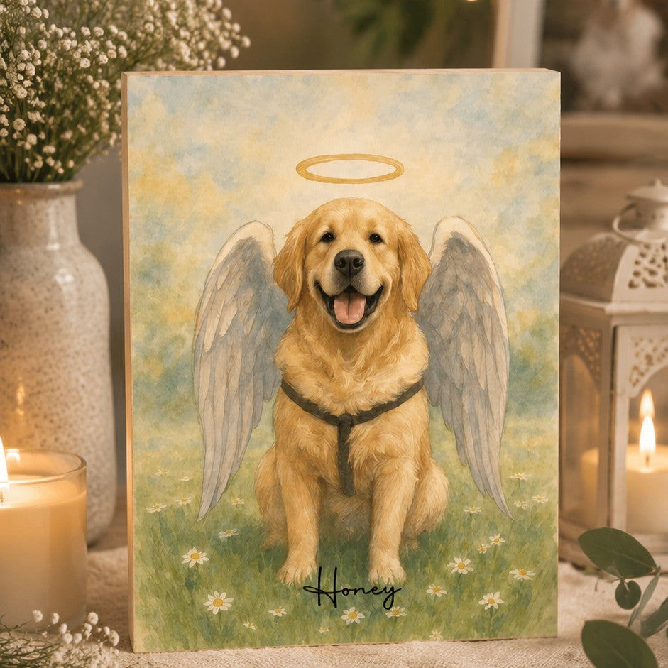 pet memorial portrait with wings