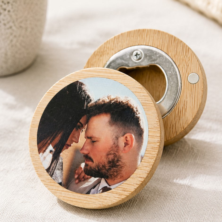 magnetic bottle opener with photo