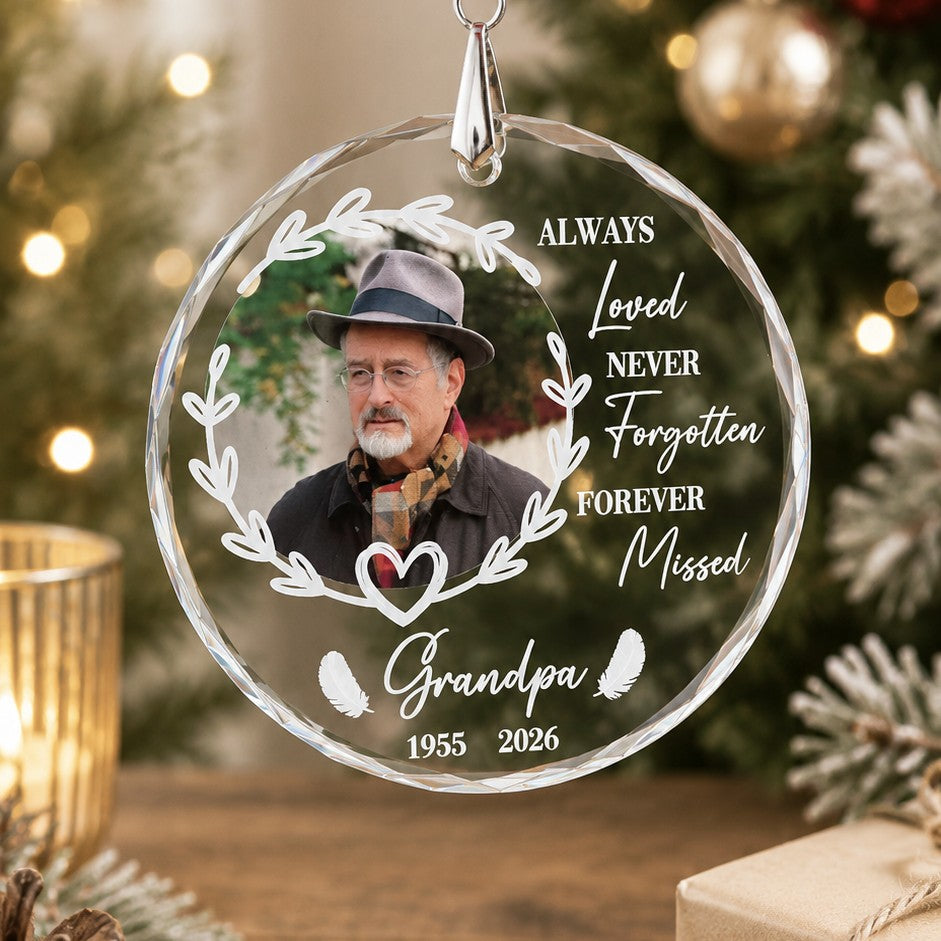 memorial photo christmas ornament