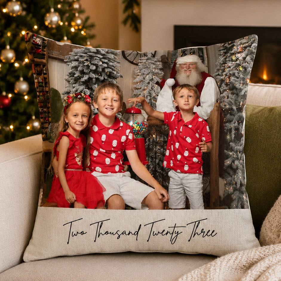 christmas photo cushion