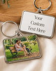 Personalised keychain with customizable text and photo 